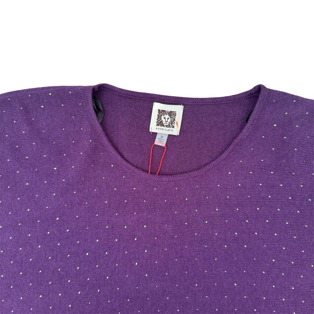 Anne Klein Asymmetrical Poncho Women’s Sweater Purple size Medium Long Sleeve - Picture 4 of 8